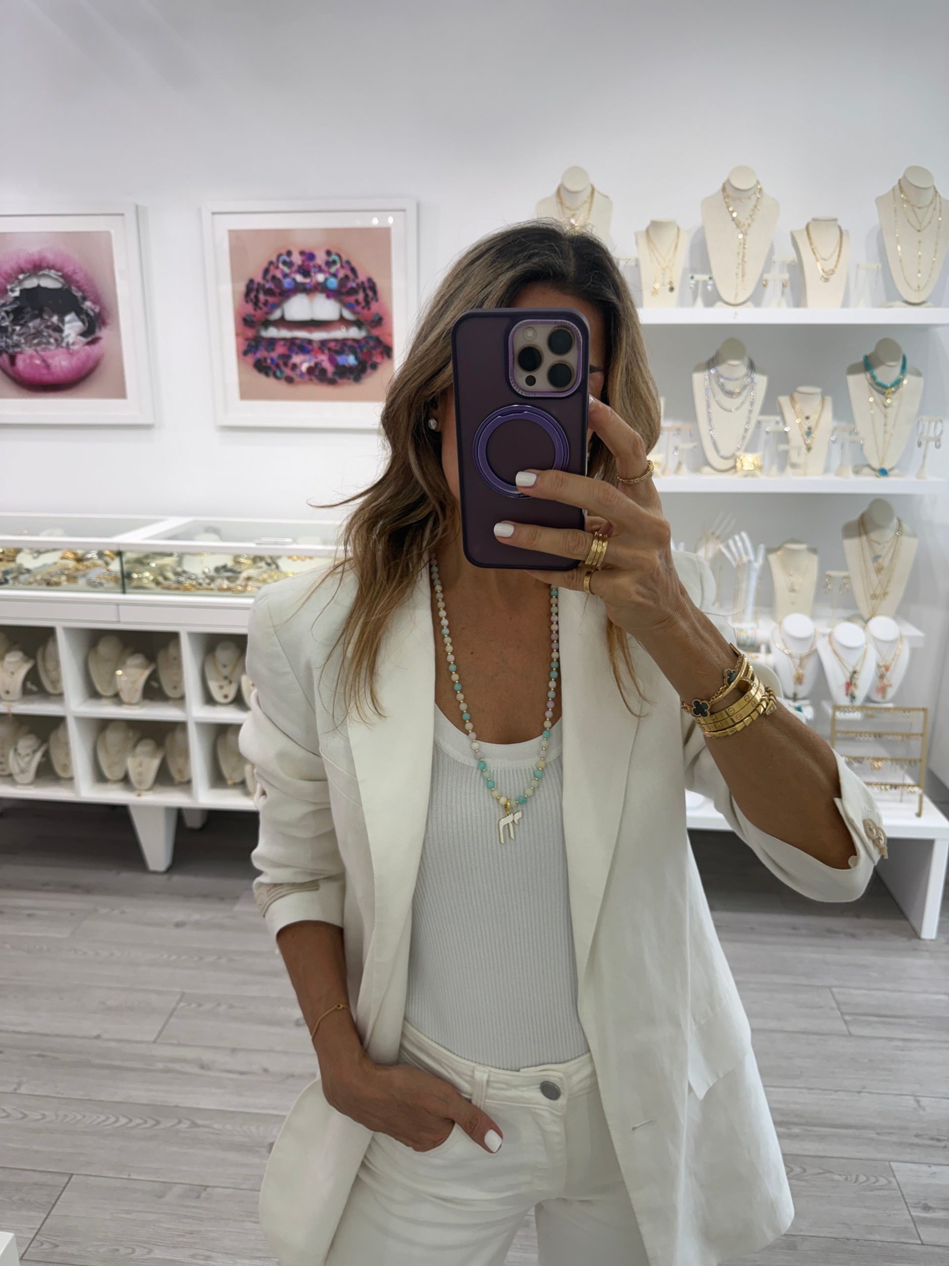 LONG PASTEL BEAD CHAI NECKLACE - Image 8